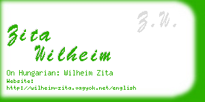 zita wilheim business card